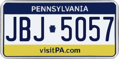 PA license plate JBJ5057