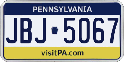 PA license plate JBJ5067