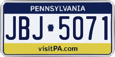 PA license plate JBJ5071