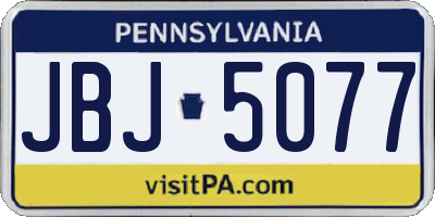 PA license plate JBJ5077