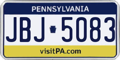 PA license plate JBJ5083