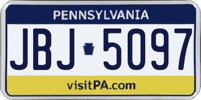 PA license plate JBJ5097