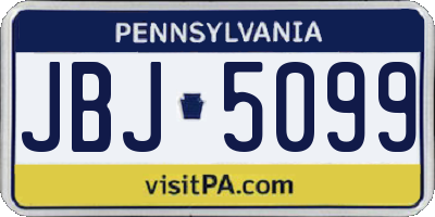 PA license plate JBJ5099
