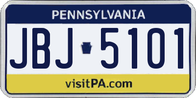 PA license plate JBJ5101