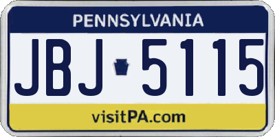 PA license plate JBJ5115