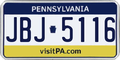 PA license plate JBJ5116