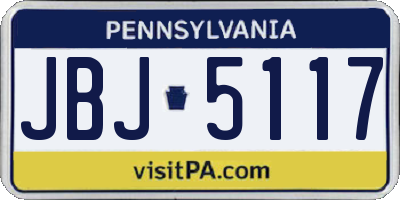 PA license plate JBJ5117