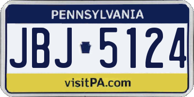PA license plate JBJ5124