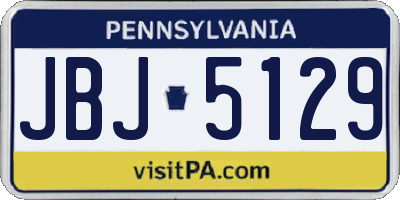 PA license plate JBJ5129