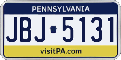 PA license plate JBJ5131