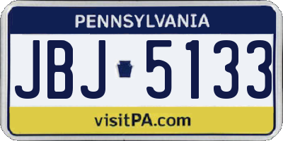 PA license plate JBJ5133