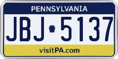 PA license plate JBJ5137