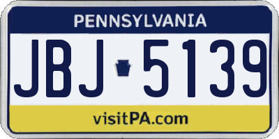 PA license plate JBJ5139
