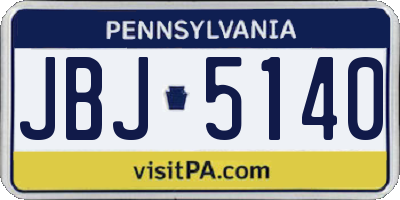 PA license plate JBJ5140