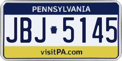 PA license plate JBJ5145