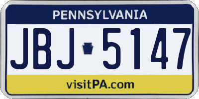 PA license plate JBJ5147