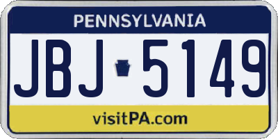 PA license plate JBJ5149