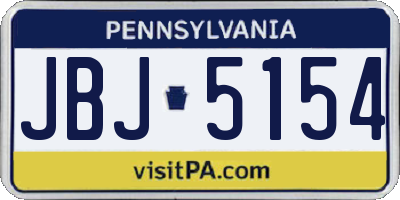 PA license plate JBJ5154