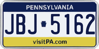 PA license plate JBJ5162