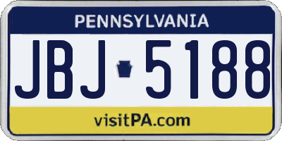 PA license plate JBJ5188