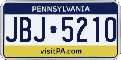 PA license plate JBJ5210