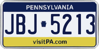 PA license plate JBJ5213