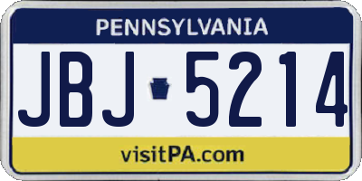 PA license plate JBJ5214