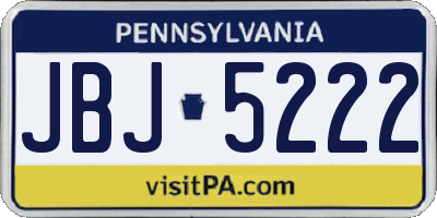 PA license plate JBJ5222