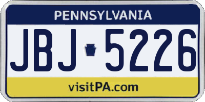 PA license plate JBJ5226