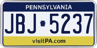 PA license plate JBJ5237