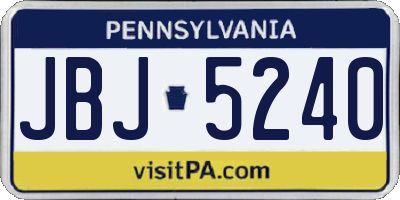 PA license plate JBJ5240
