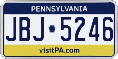 PA license plate JBJ5246