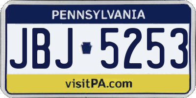 PA license plate JBJ5253