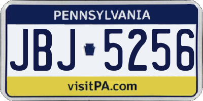 PA license plate JBJ5256