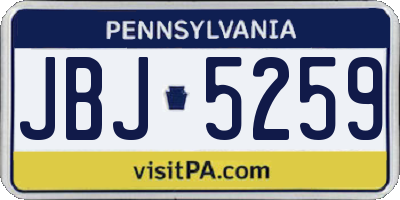 PA license plate JBJ5259