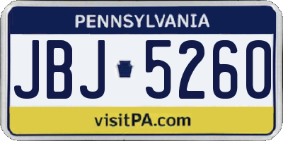 PA license plate JBJ5260