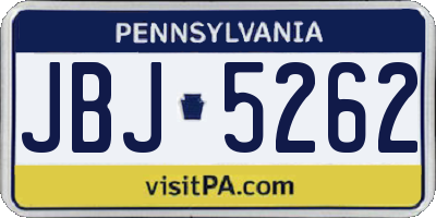 PA license plate JBJ5262