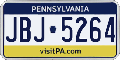 PA license plate JBJ5264