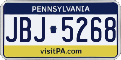 PA license plate JBJ5268