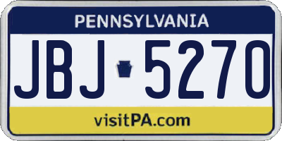 PA license plate JBJ5270
