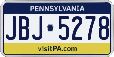 PA license plate JBJ5278