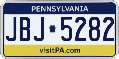 PA license plate JBJ5282