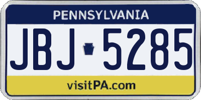 PA license plate JBJ5285