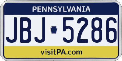 PA license plate JBJ5286