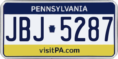 PA license plate JBJ5287
