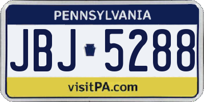PA license plate JBJ5288