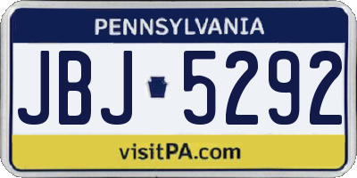 PA license plate JBJ5292