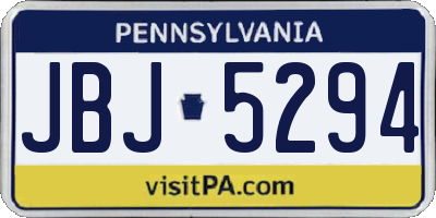 PA license plate JBJ5294