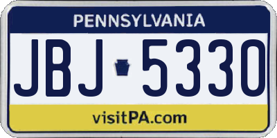 PA license plate JBJ5330