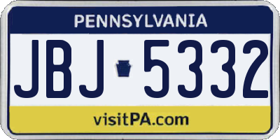 PA license plate JBJ5332